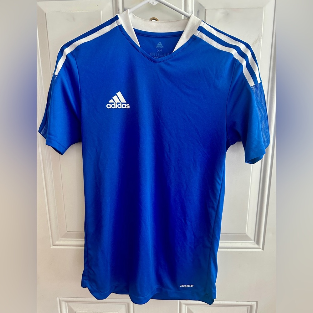 Adidas Blue and White Sports Jersey